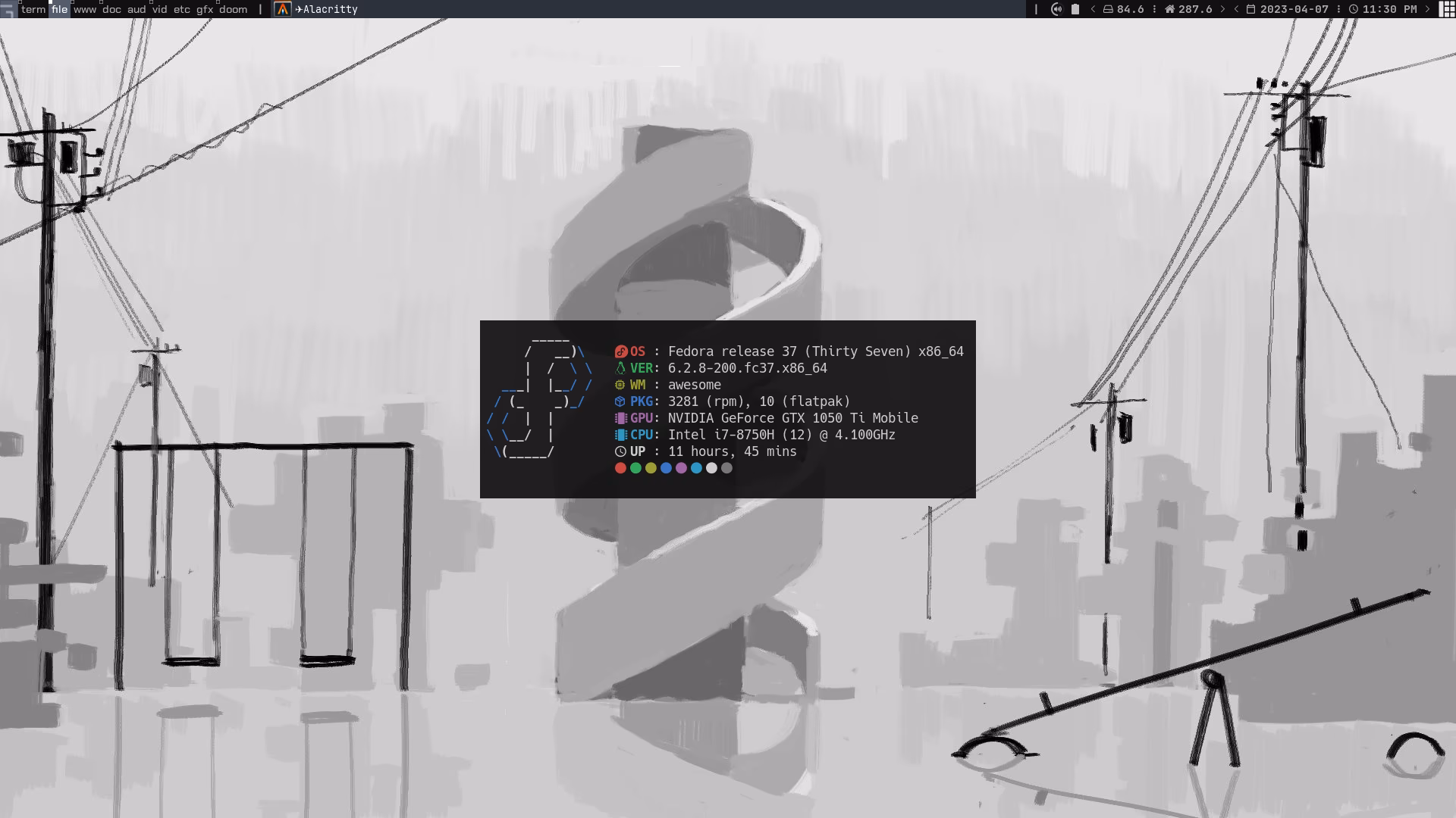 An image of the awesome window manager
